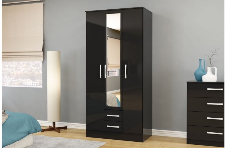 Lynx Wood 2 Door Combination Wardrobe Bedroom Storage with Colour Options 
