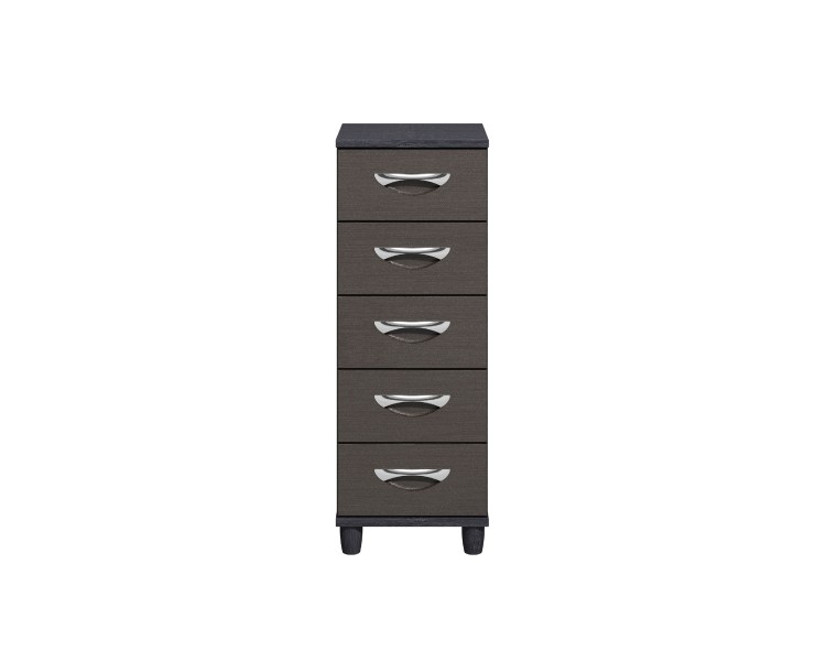 Kt Moda Graphite And Black Narrow 5 Drawer Chest By Uk Bed Store
