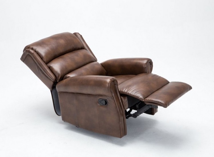 Faux Leather Recliner Chair By Birlea, Brown Faux Leather Recliner Chair