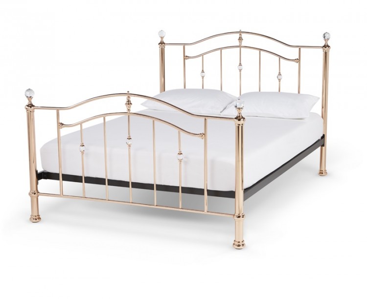 Rose Gold Metal Bed Frame, Gold King Size Bed Frame