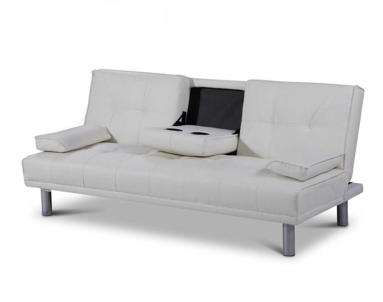 Sleep Design Manhattan White Faux, White Faux Leather Couch Bed