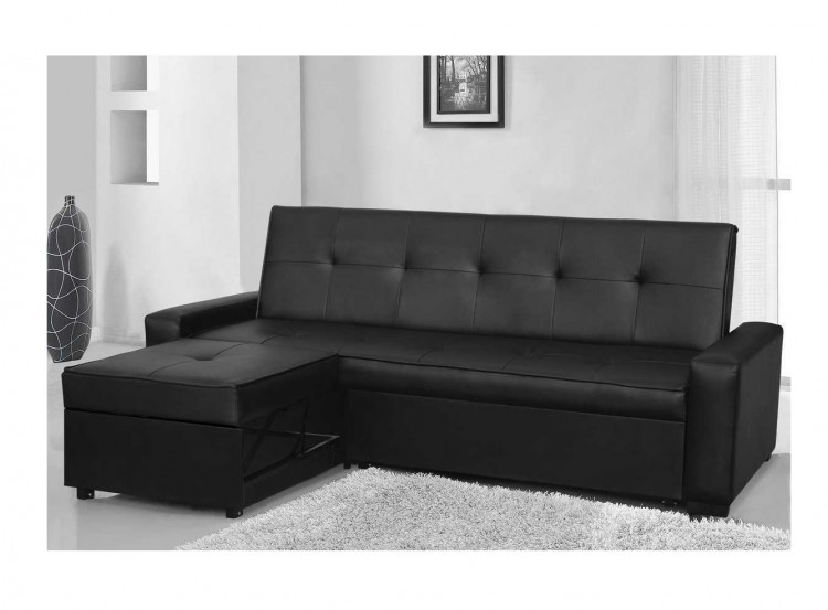 Sleep Design Seattle Black Faux Leather, Faux Leather Sofa Bed Ikea