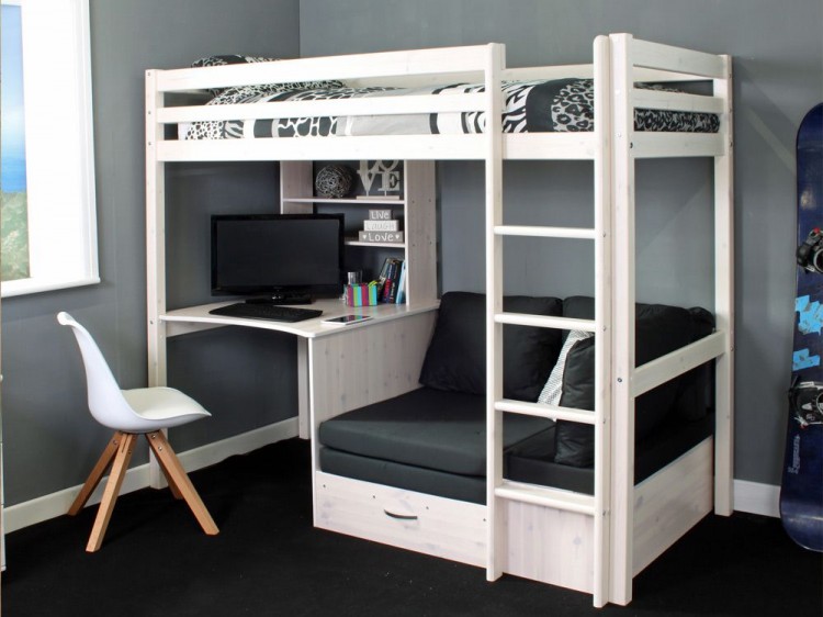 kids high bed with desk