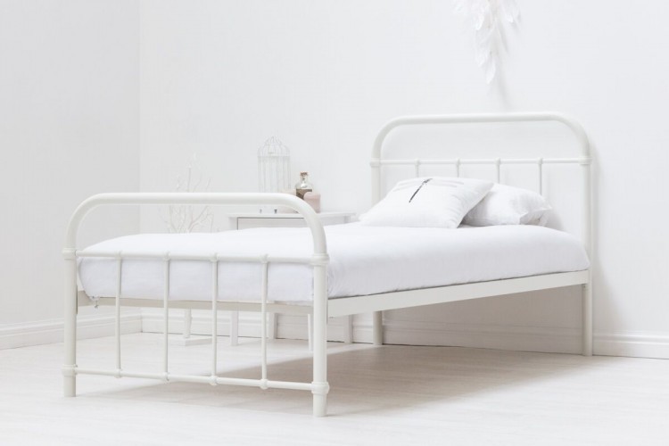 white single bed frame
