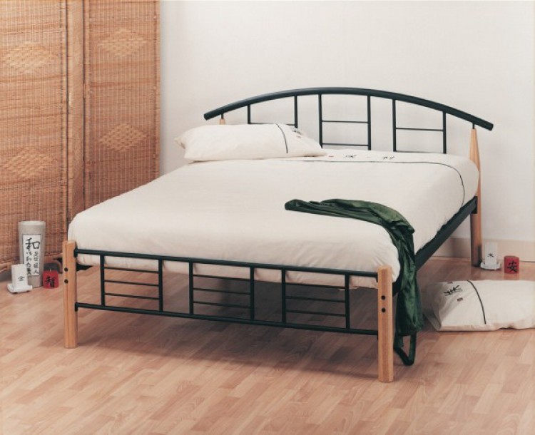 Black Small Bedroom Single Bed Metal Frame with Headboard Black 3FT Bedstead 
