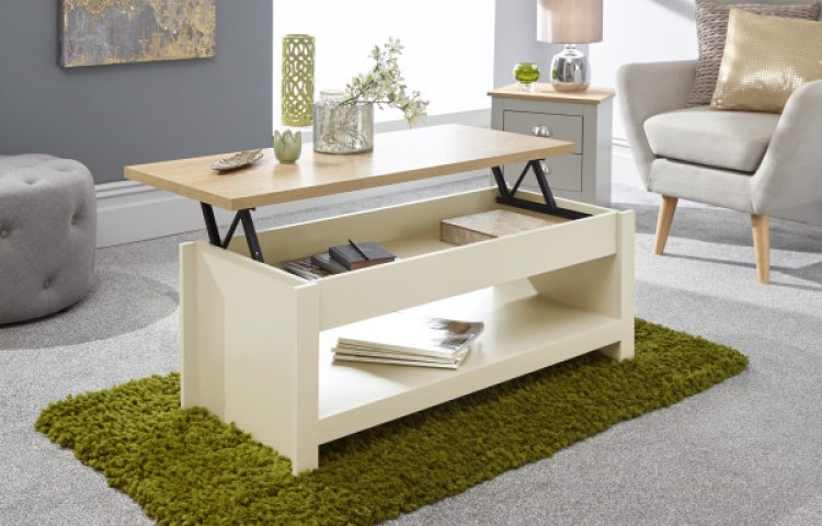 120cm /& 150cm The Furniture Warehouse Lancaster Dining Table /& Bench Set Cream or Grey with Oak Tops#Cream 120cm GFW
