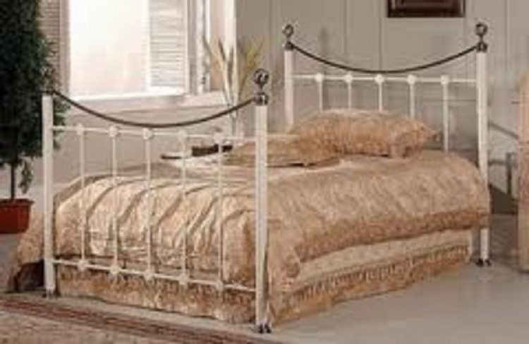Metal Beds Oxford 4ft 120cm Small Double Ivory Bed Frame By