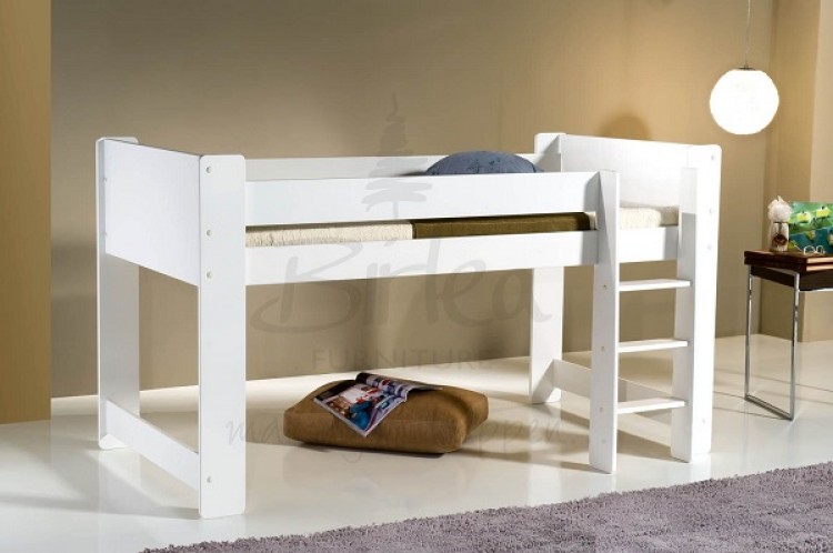 white mid sleeper bed