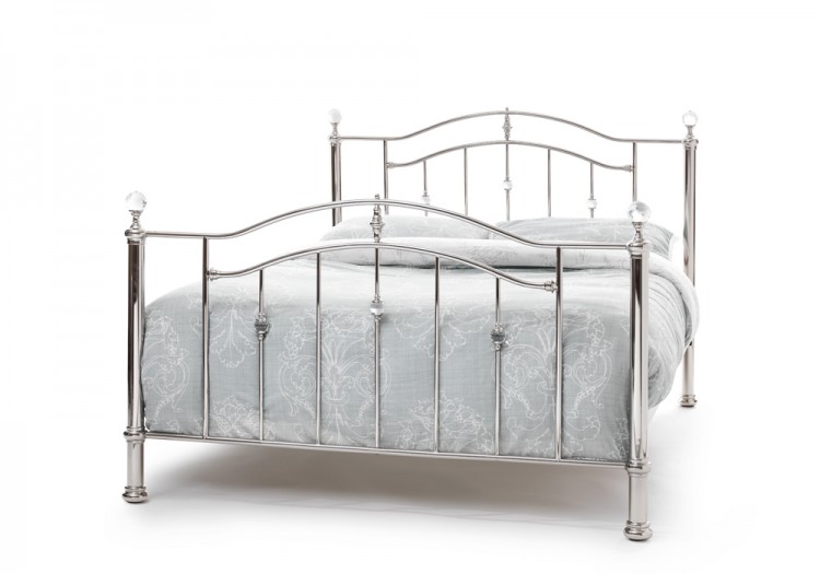 Super King Size Nickel Metal Bed Frame, King Size Metal Bed Rails