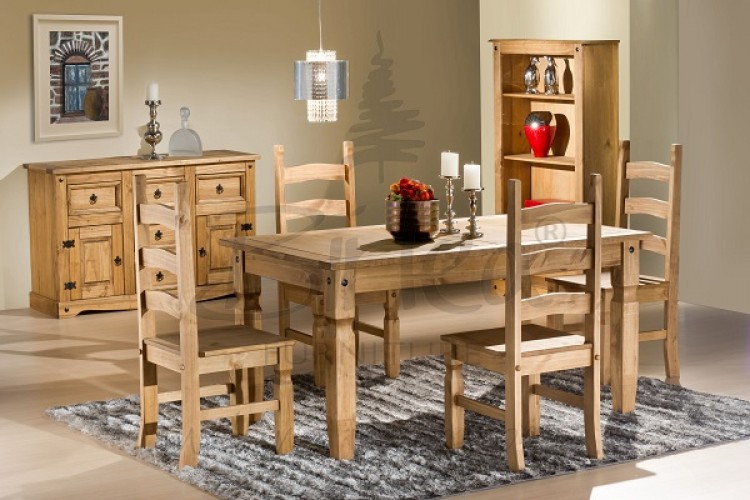 Birlea Corona 5ft Pine Dining Table Set With 4 Chairs By Birlea