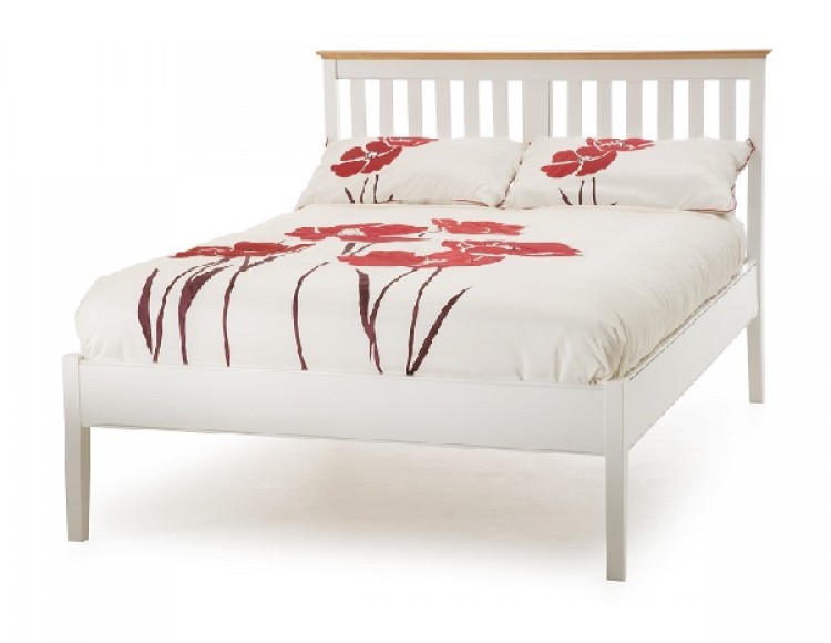 Serene Grace 4ft Small Double White Wooden Bed Frame With Low Foot