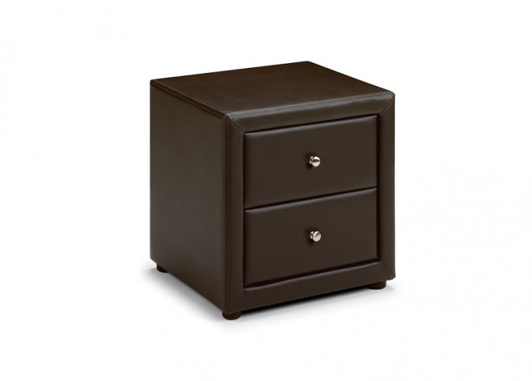Julian Bowen Vienna Brown Faux Leather Bedside By Julian Bowen