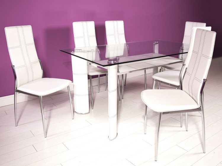Gfw Montana Dining Table Set With 6 Chairs In White By Gfw