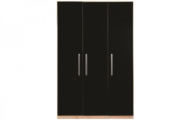 Sweet Dreams Gloss Black 3 Door Wardrobe By Sweet Dreams