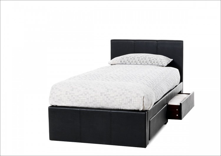 Black Faux Leather Bed Frame, White Faux Leather Single Bed Frame
