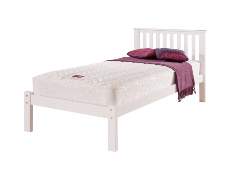 white wooden single bed frame