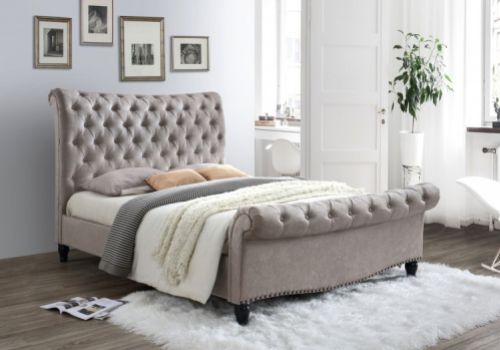 Limelight Rhea 6ft Super Kingsize Plush Silver Velvet Fabric Bed Frame By Limelight Beds 