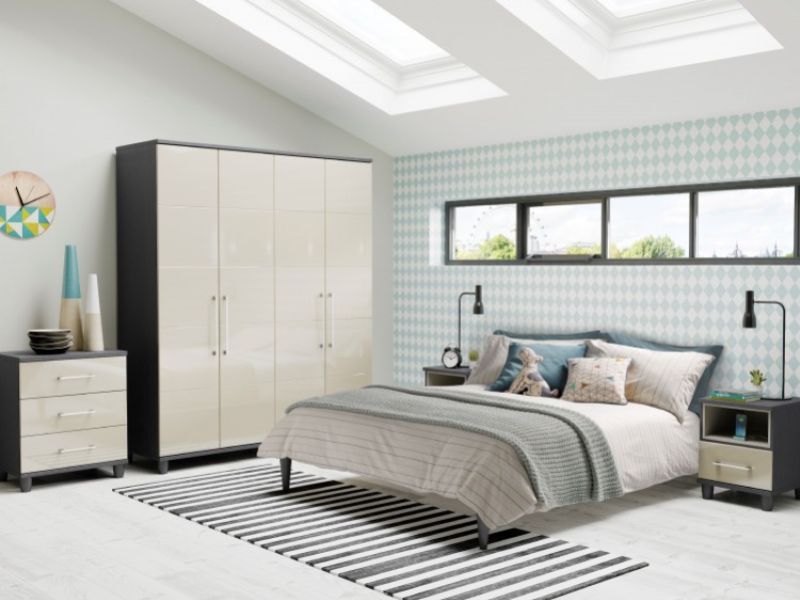 Grey mirrored deals bedroom furniture