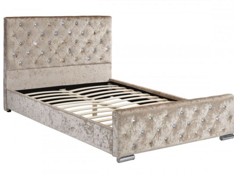 Gold velvet bed deals frame