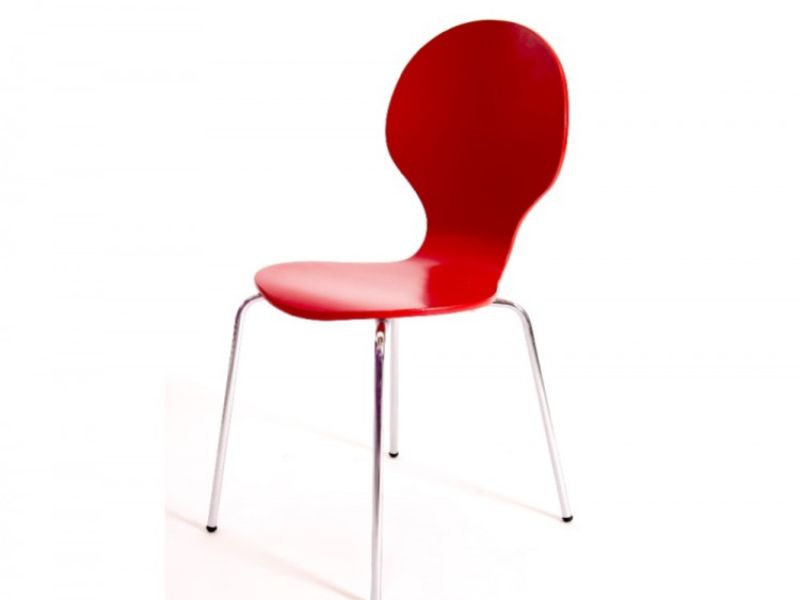 Set of 4 red deals dining chairs