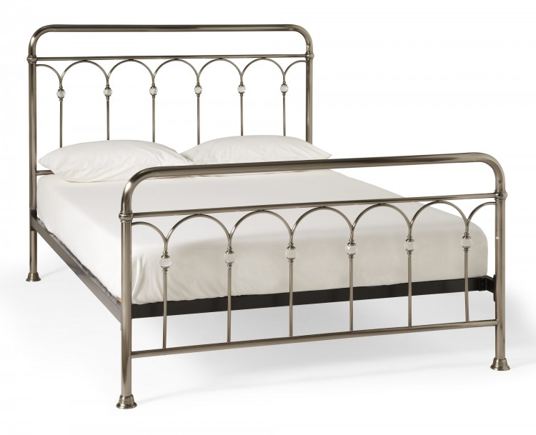 Serene Shilton 6ft Super King Size Antique Nickel Metal Bed Frame with ...