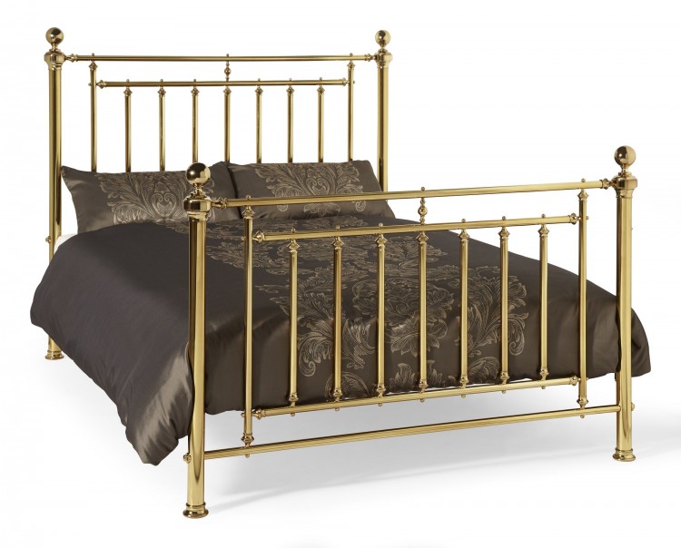 Prevention Pride Correction Brass Bed, Harpenden Brushed Gold Metal Bed Frame