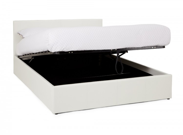 Faux Leather Ottoman Bed, White Faux Leather Ottoman Bed