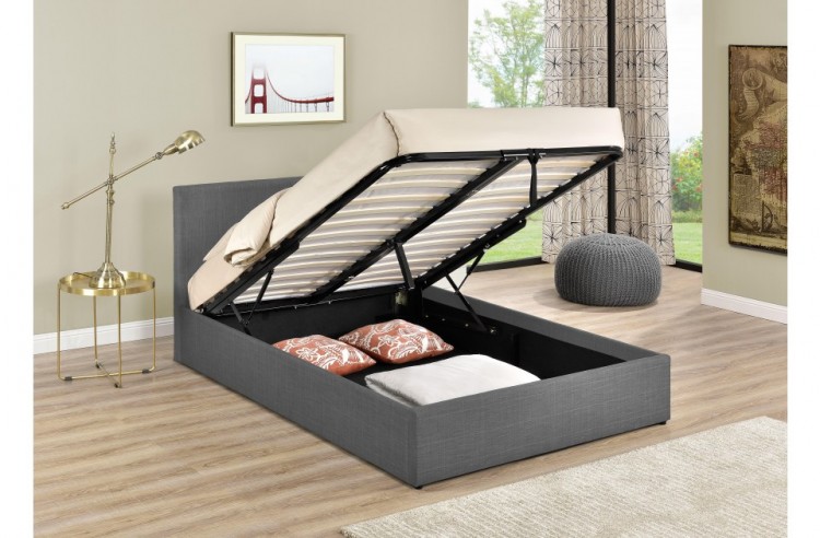 Fabric Double Ottoman Bed Flash S, Gfw Pettine 4ft6 Double Grey Upholstered Fabric Ottoman Bed Frame