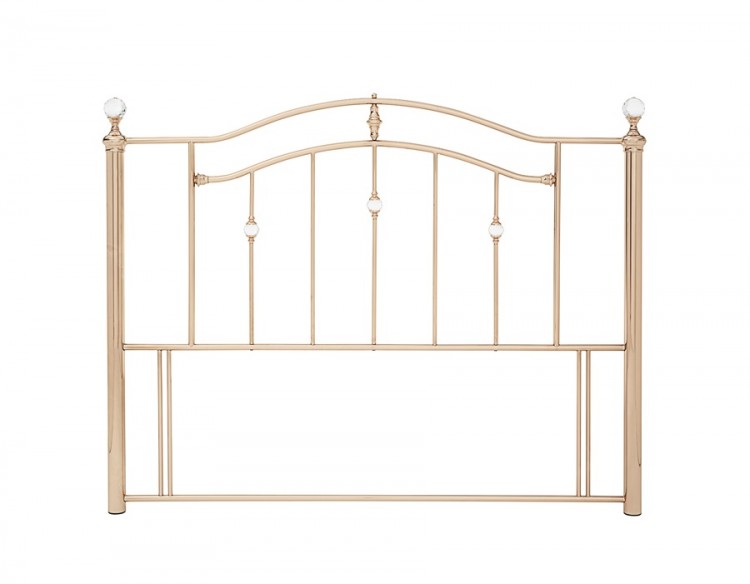 Double Rose Gold Metal Headboard, Gold Metal Bed Frame Double