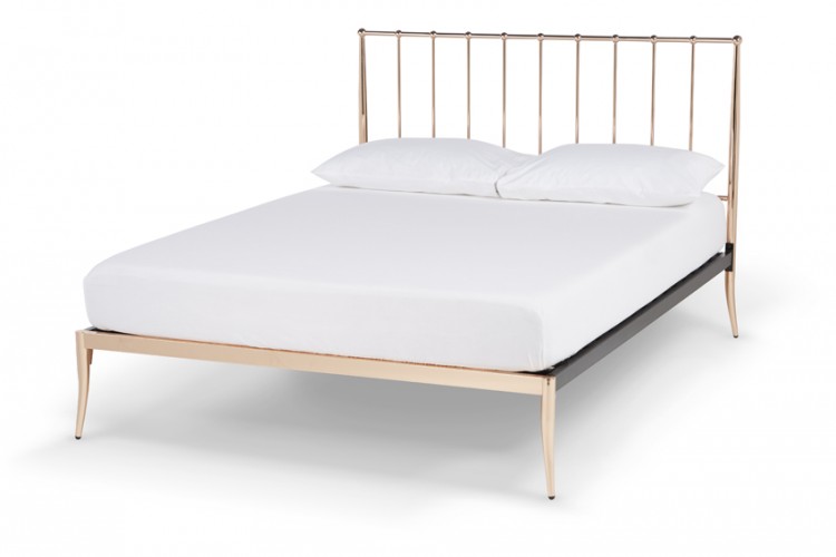 Serene Saturn 4ft Small Double Rose, Rose Gold Twin Bed Frame