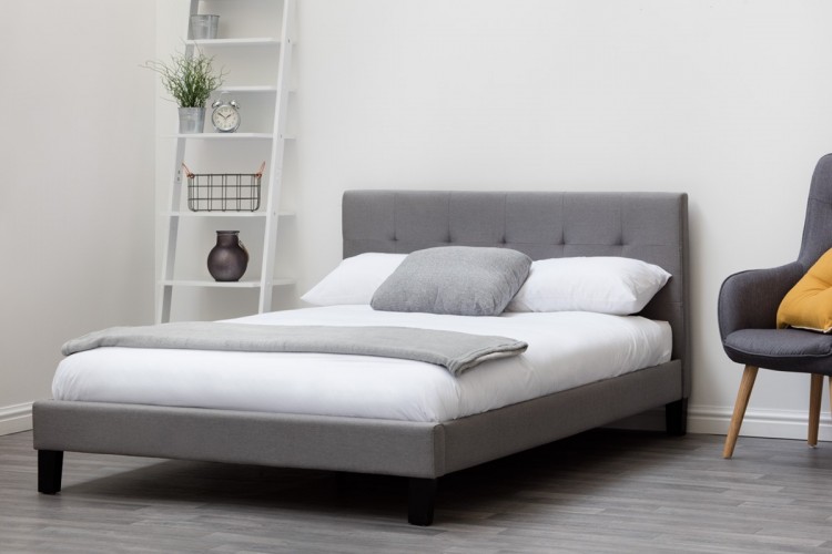 Sleep Design Blenheim 5ft Kingsize Grey, Grey Fabric King Bed