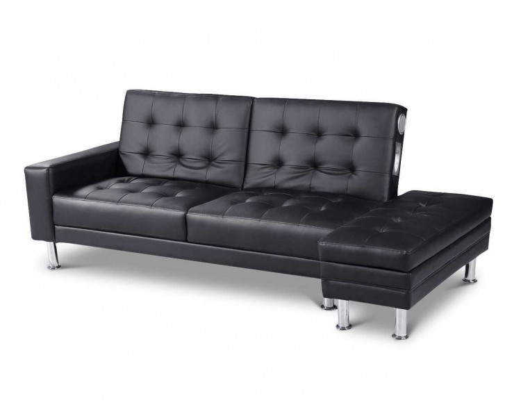 Bluetooth Speakers By Uk Bed, Black Faux Leather Sofa