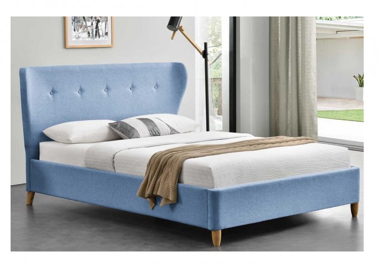 Blue Fabric Bed Frame By Uk, Navy Bed Frame Double