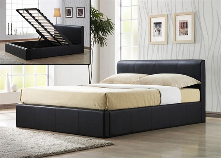Faux Leather Ottoman Bed By Time Living, Leather Ottoman Bed
