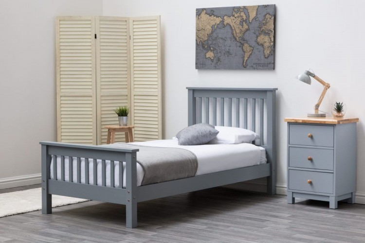 Sleep Design Adlington 3ft Single Grey, Grey Wood Bed Frame