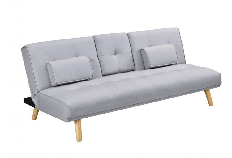 Sleep Design Brooklyn Grey Fabric Sofa, Scandi Style Fabric Grey Sofa Bed