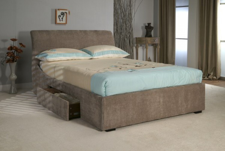 Super Kingsize Mink Fabric Bed Frame, Wooden Super King Size Bed Frame With Storage
