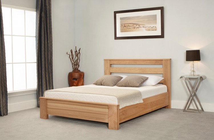 Emporia Heartwood 4ft6 Double Solid Oak, Modern Oak Bed Frame