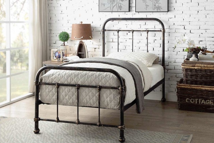 Sleep Design Burford 3ft Single Rustic, Hospital Style Bed Frame