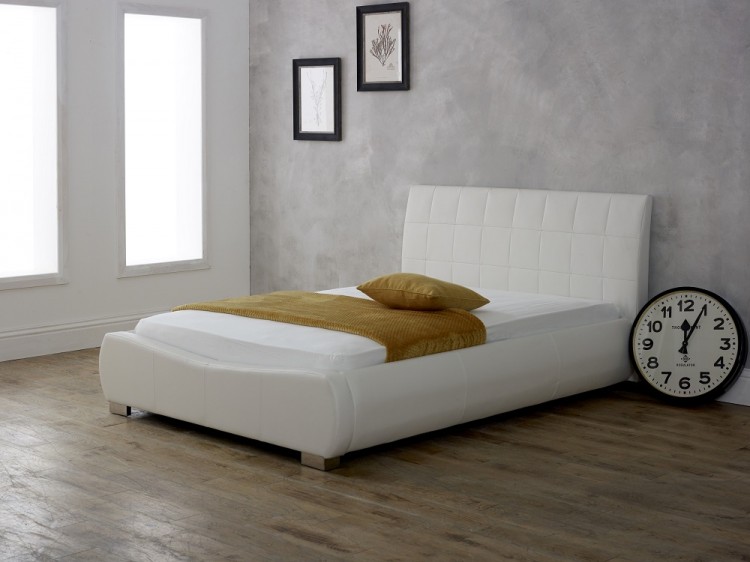 Limelight Dorado 6ft Super Kingsize, King Bed Frame White Leather
