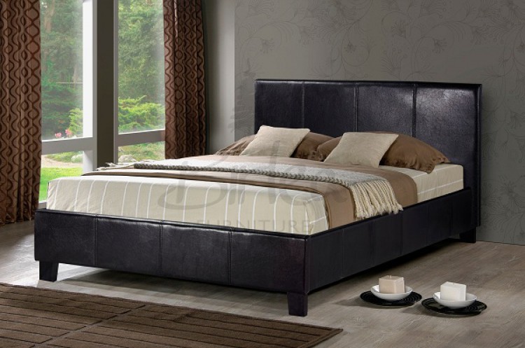 Faux Leather Bed Frame By Birlea, Tan Leather Bed Frame