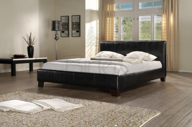 5ft Kingsize Faux Leather Bed Frame, King Faux Leather Bed