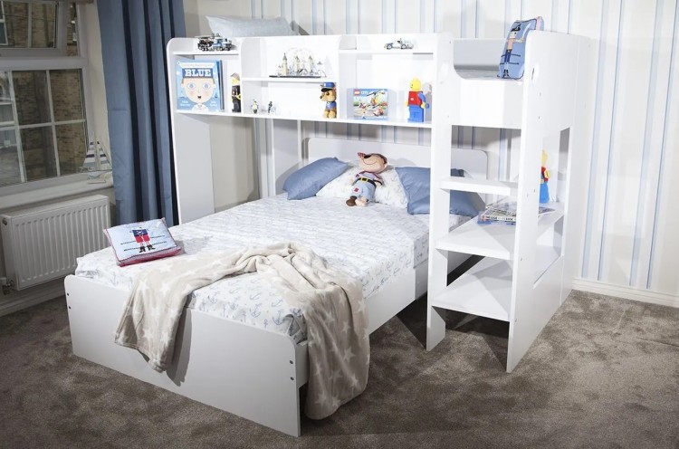 L Shape Triple Sleeper Bunk Bed, L Shaped Triple Loft Bed