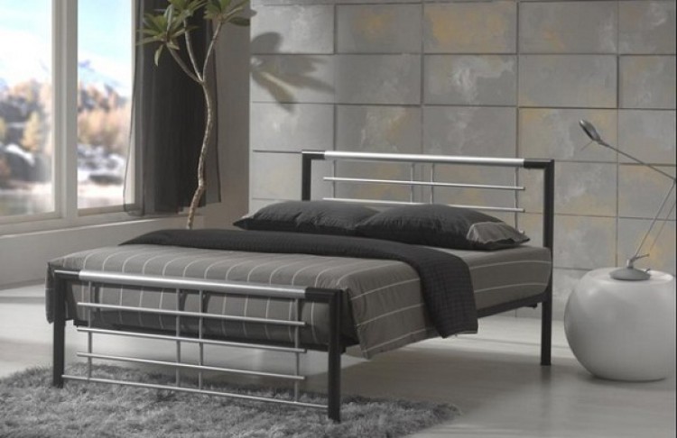 Black Metal Bed Frame By Beds Ltd, Silver Metal Bed Frame