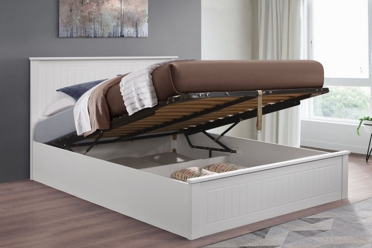 Birlea Fairmont 5ft Kingsize Wooden, White Wooden King Size Bed With Storage