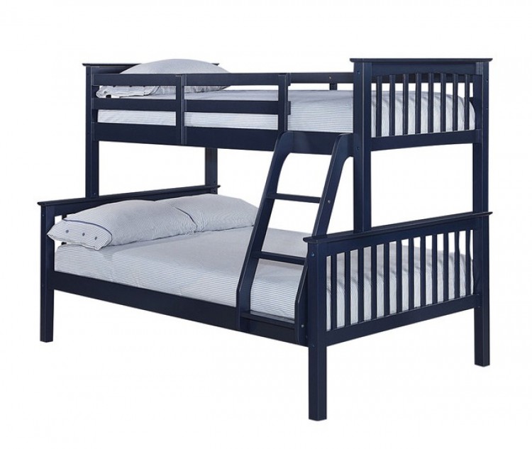 Lpd Otto Navy Blue Wooden Triple, Triple Sleeper Bunk Beds With Mattress