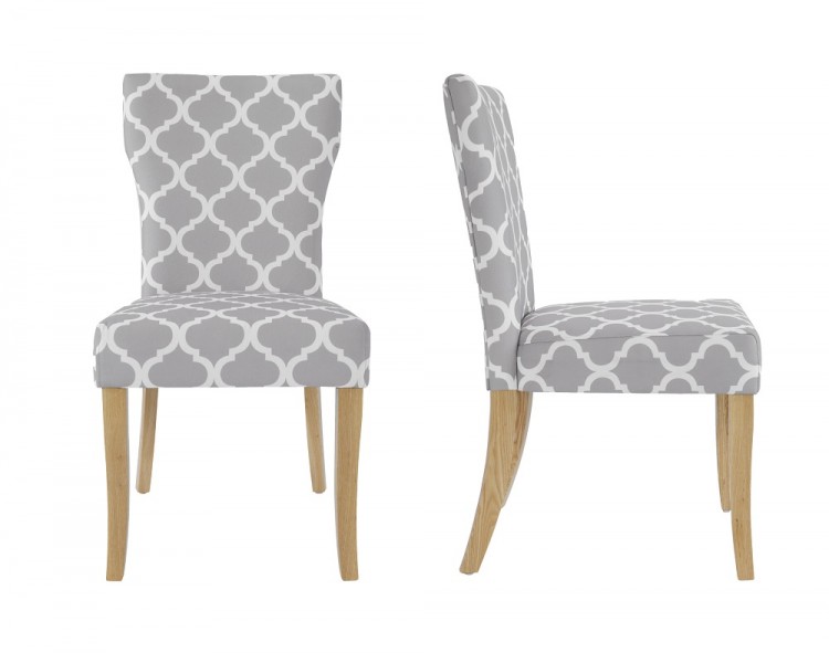 Lpd Hugo Pair Of Fabric Dining Chairs, Fabric For Dining Chairs
