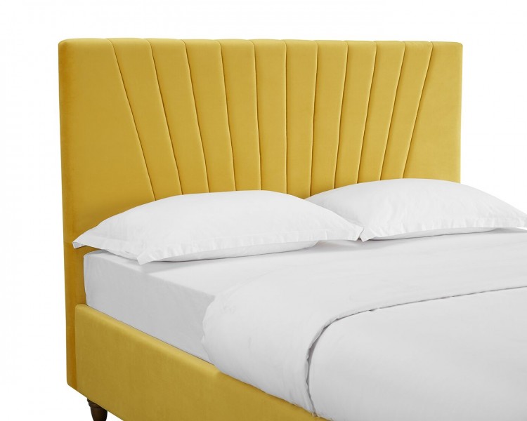 LPD Lexie 4ft6 Double Mustard Fabric Bed Frame by LPD Furniture