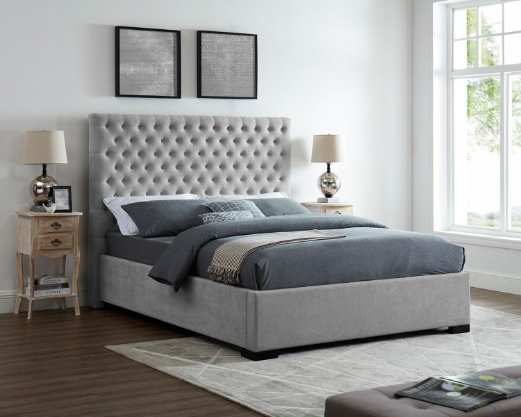 Lpd Cavendish 5ft Kingsize Silver Grey, Fabric Bed Frame King Single