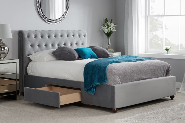 Birlea Marlow 6ft Super Kingsize Grey, Grey King Bed With Storage